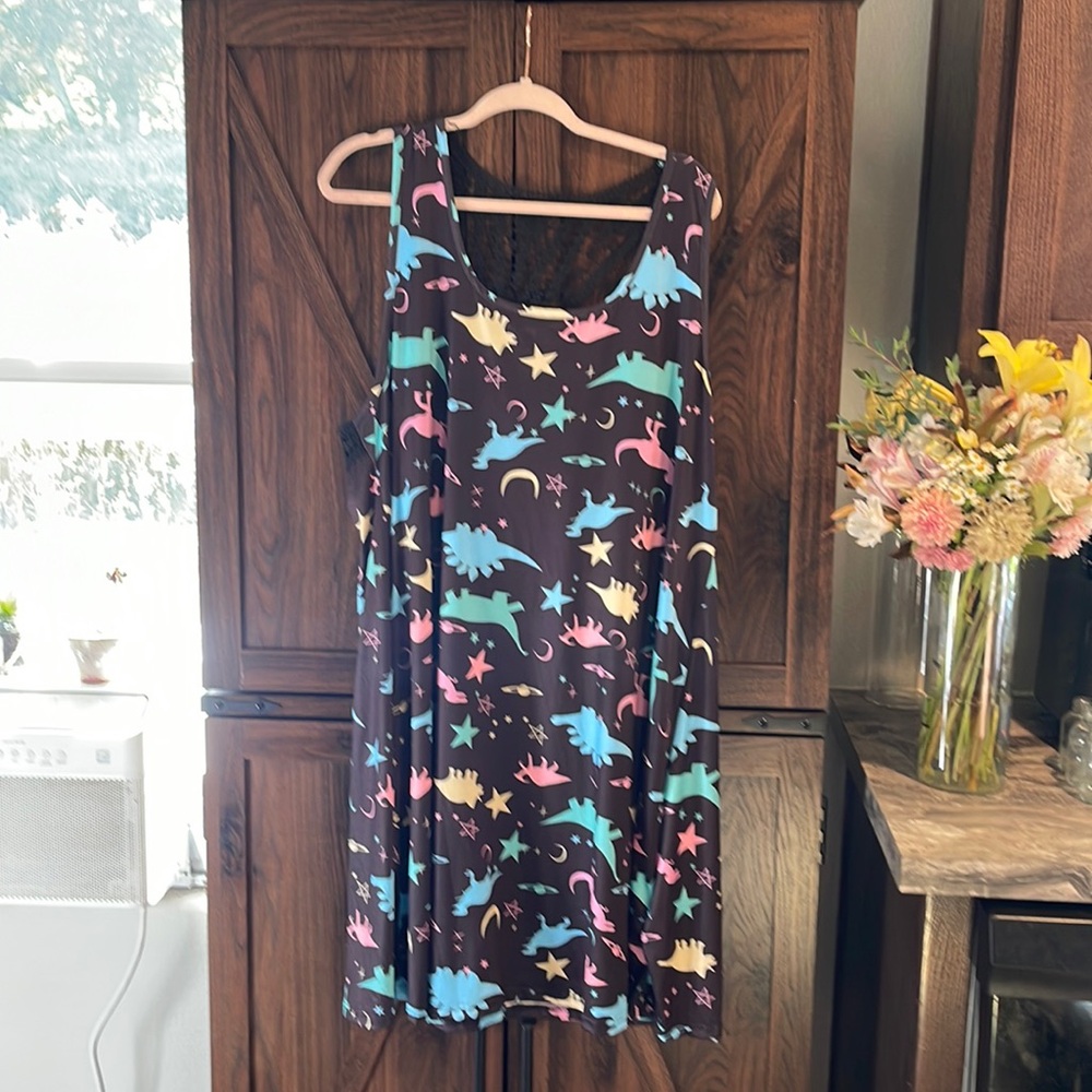 Shein curve 4xl super cute and stretchy Dino dress!